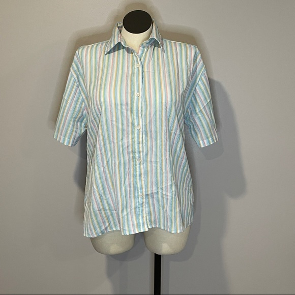 SALE: Retro Uniti 3X Rainbow Button-Up Top - Picture 1 of 5